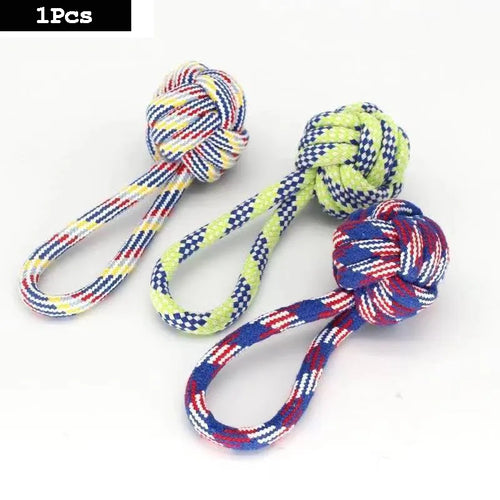 1PC Dog Toy Carrot Knot Rope Ball Cotton Rope Dumbbell Puppy Cleaning