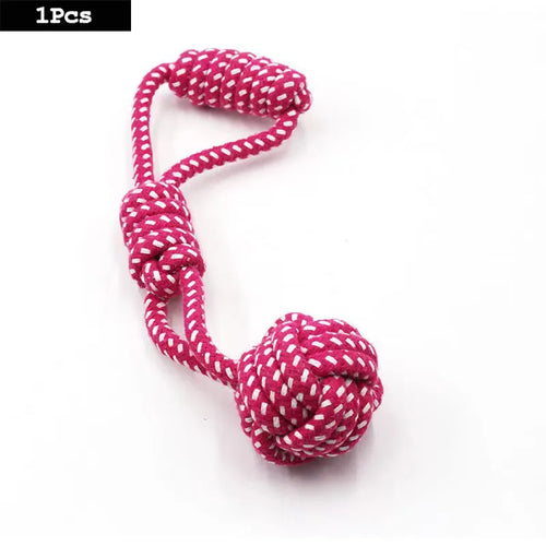 1PC Dog Toy Carrot Knot Rope Ball Cotton Rope Dumbbell Puppy Cleaning