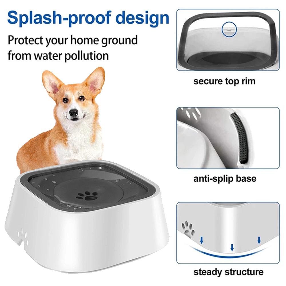 1.5L Pet Drinking Water Bowl Floating Non-Wetting Mouth Dog Cat Bowl